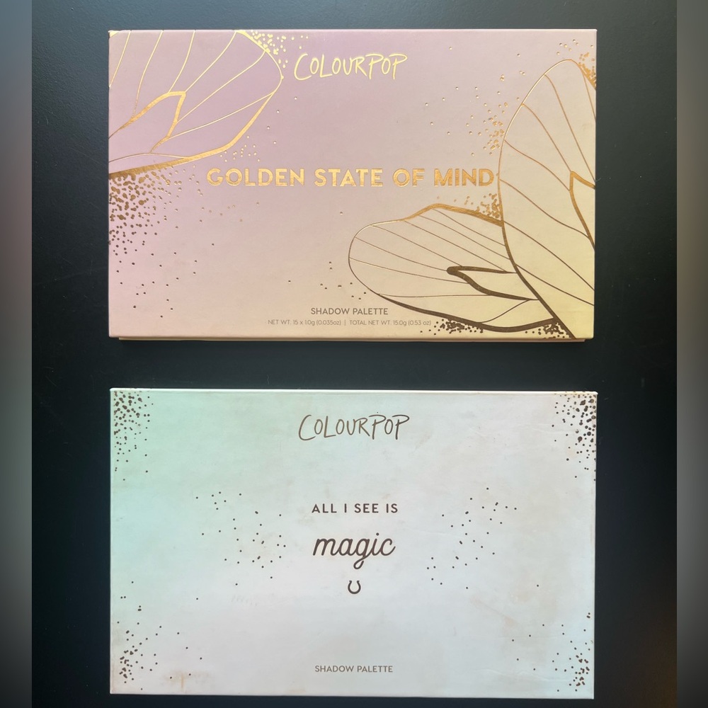Colourpop eyeshadow palettes